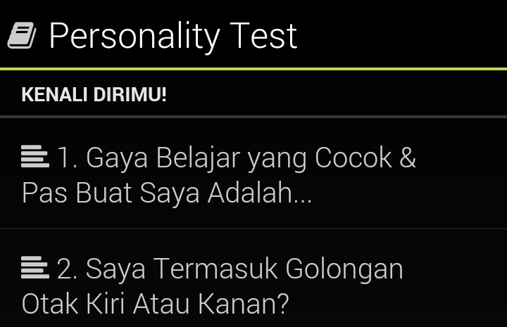 Unduh Tes Psikologi Kepribadian (gratis) Android - Download Tes Psikologi Kepribadian